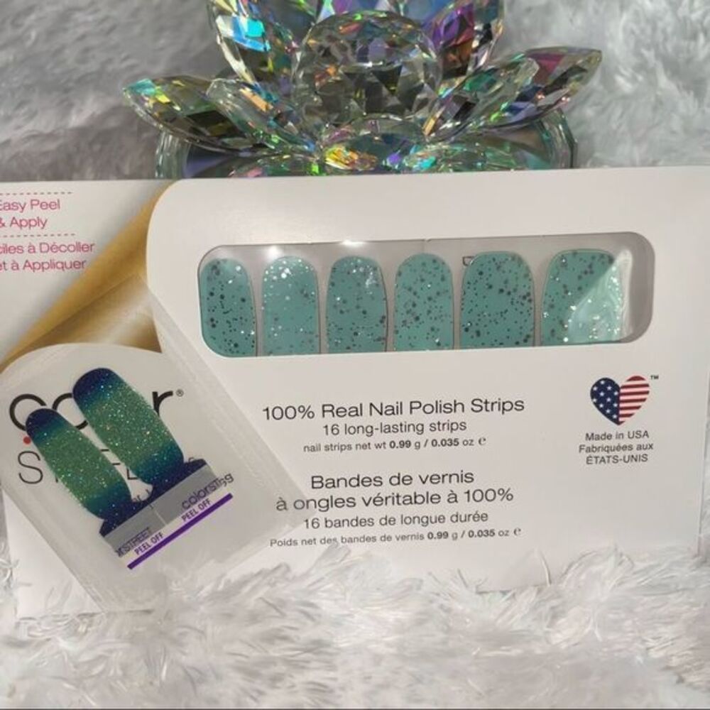 Color Street | Don’t Make A Peep , a robin’s egg blue with silver glitter